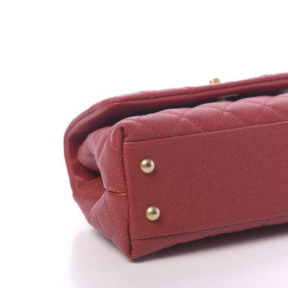 Chanel Caviar Quilted Mini Coco Handle Flap Dark Red 8 of 10