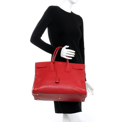 Saint Laurent Calfskin Large Sac de Jour Carryall Rouge Orient 2 of 16