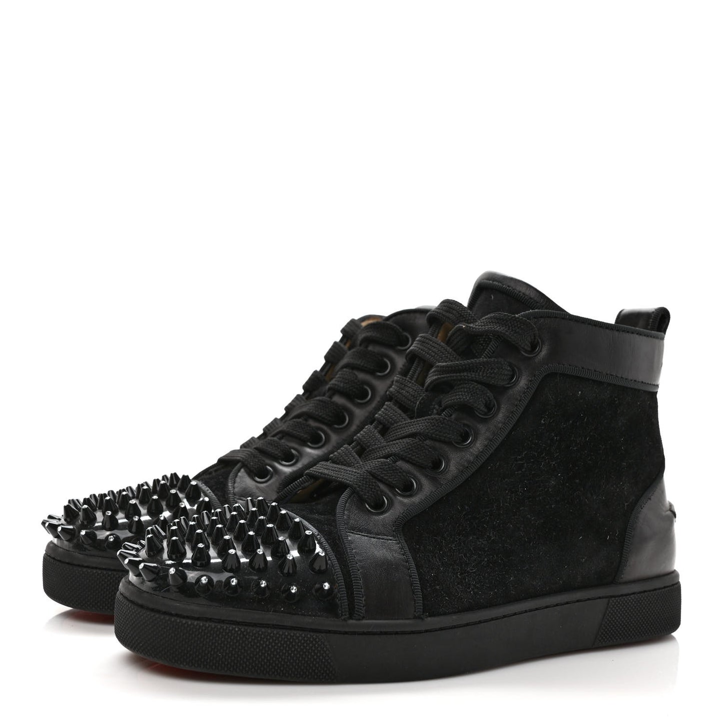 Suede Womens Louis Spikes Flat Sneakers 35 Black