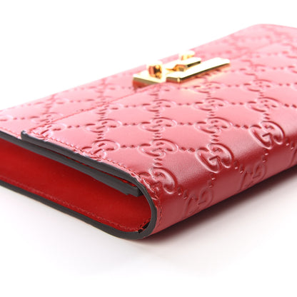Gucci Guccissima Padlock Clutch Hibiscus Red 9 of 12