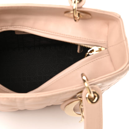 Christian Dior Lambskin Cannage Medium Lady Dior Rose Poudre 6 of 9