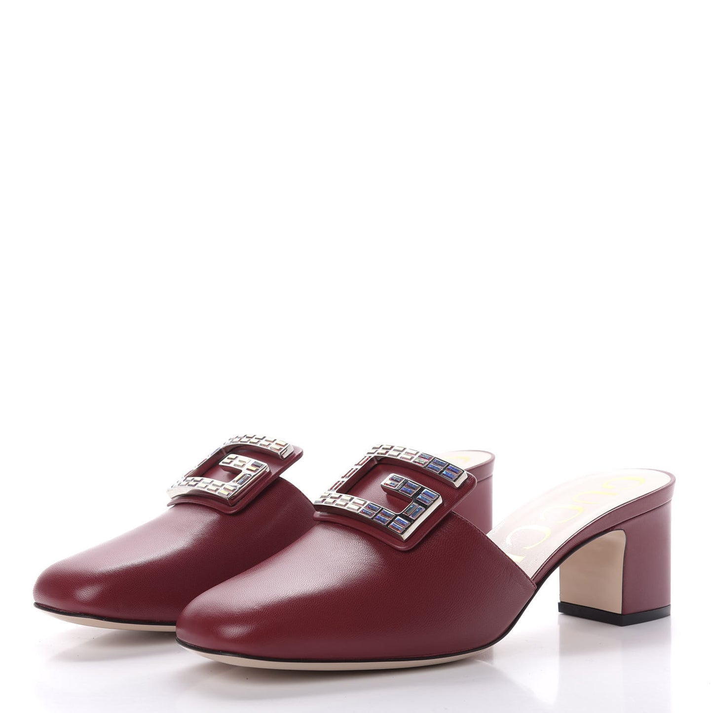 Malaga Kid Crystal Square G Madelyn Mules 40.5 Romantic Cerise