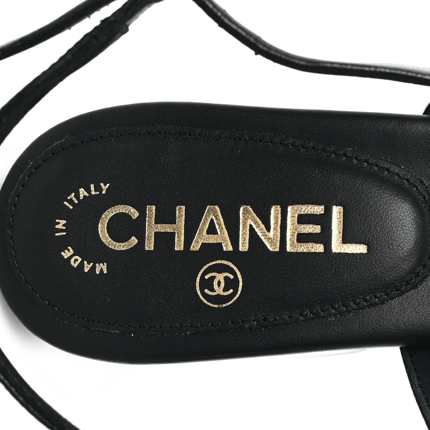 Lambskin Chain Platform Sandals 40.5 Black