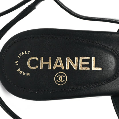 Chanel Lambskin Chain Platform Sandals 40.5 Black 8 of 9