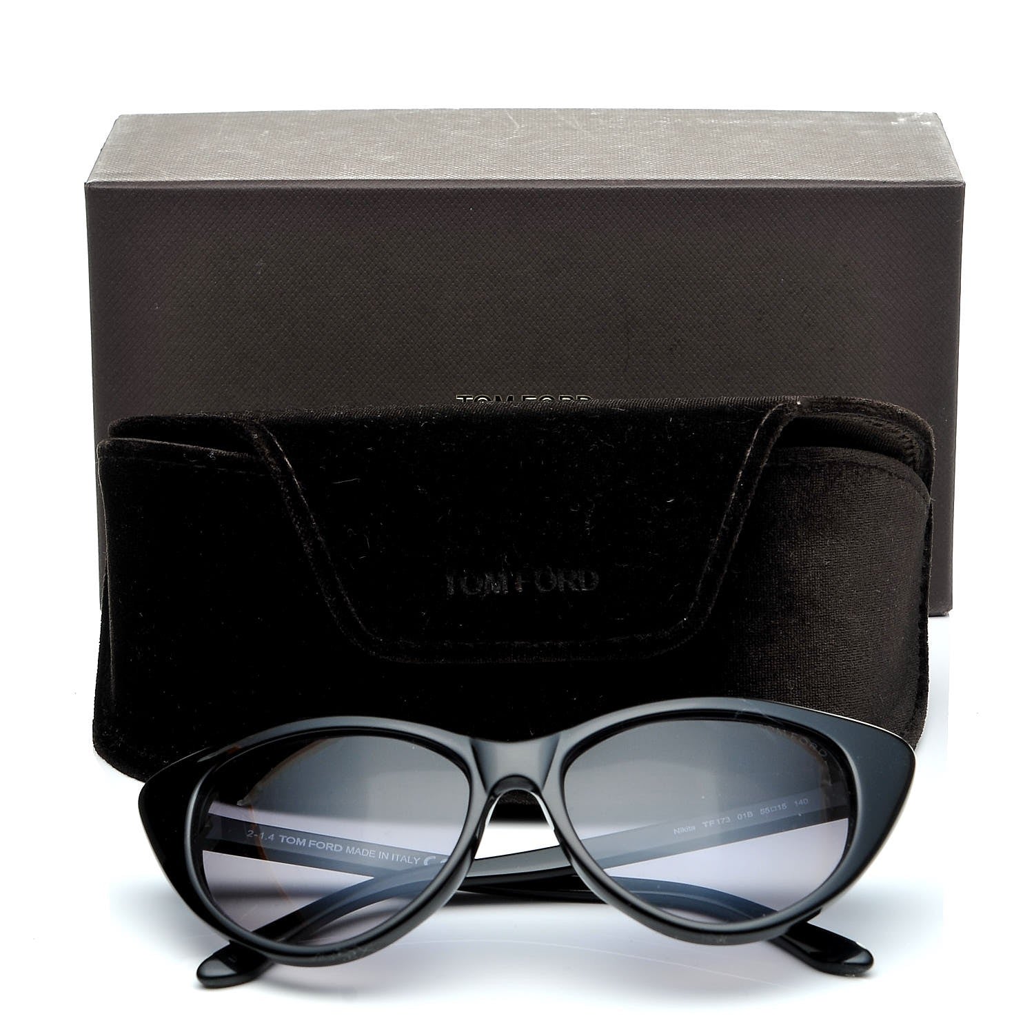 Tom Ford Acetate Nikita Cat Eye Sunglasses TF173 Black 7 of 15