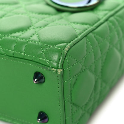 Christian Dior Lambskin Cannage Small Lady Dior Bright Green 10 of 17