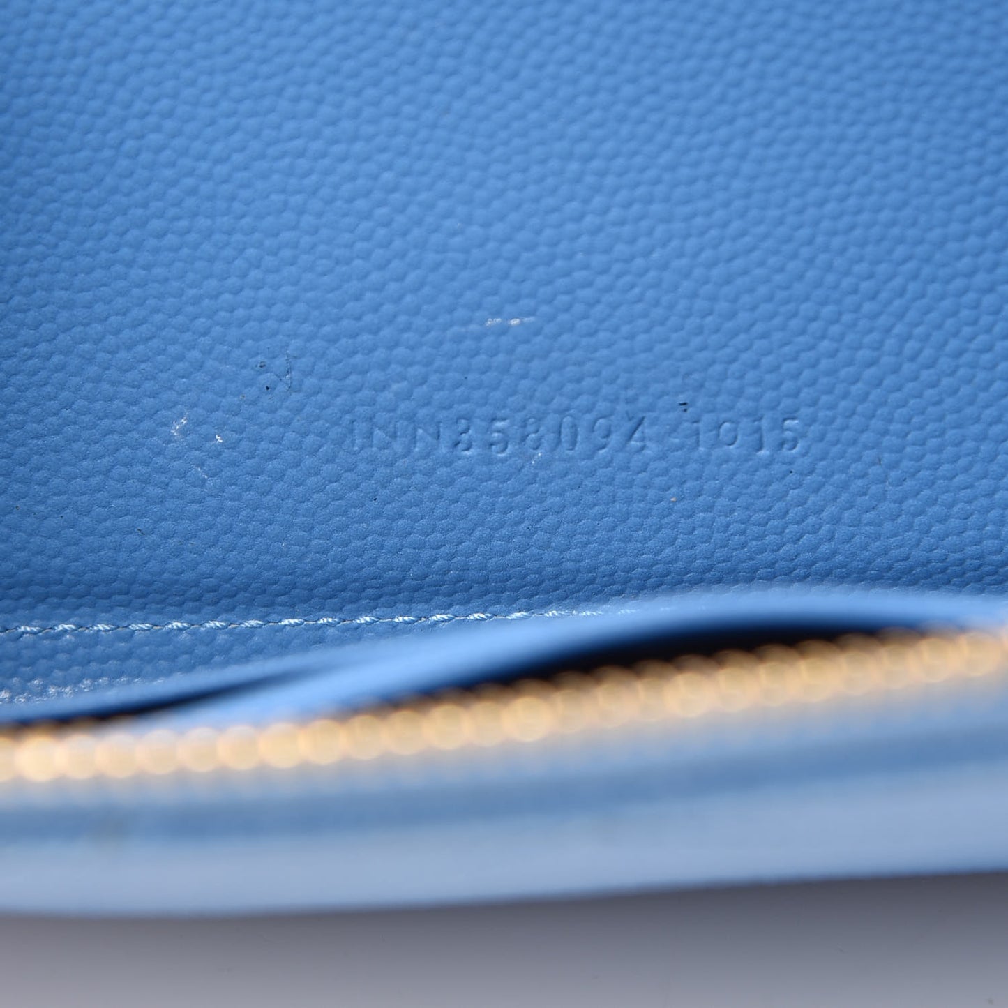 Grain De Poudre Matelasse Chevron Monogram Zip Around Wallet Blue Clair