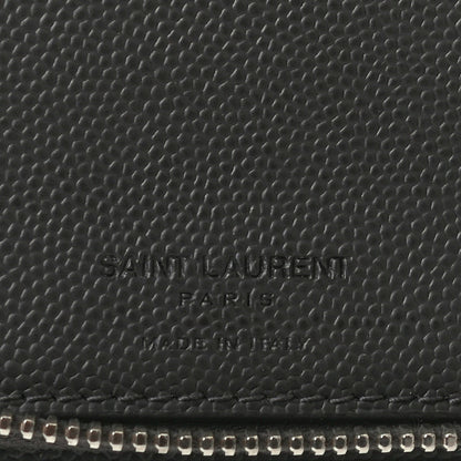 Saint Laurent Grain De Poudre Classic Zip Around Travel Wallet Black 6 of 7