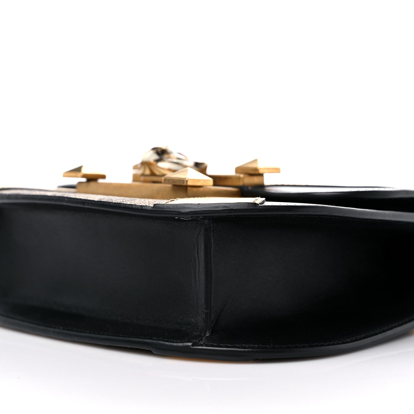 GG Supreme Monogram Small Osiride Shoulder Bag Black Gold