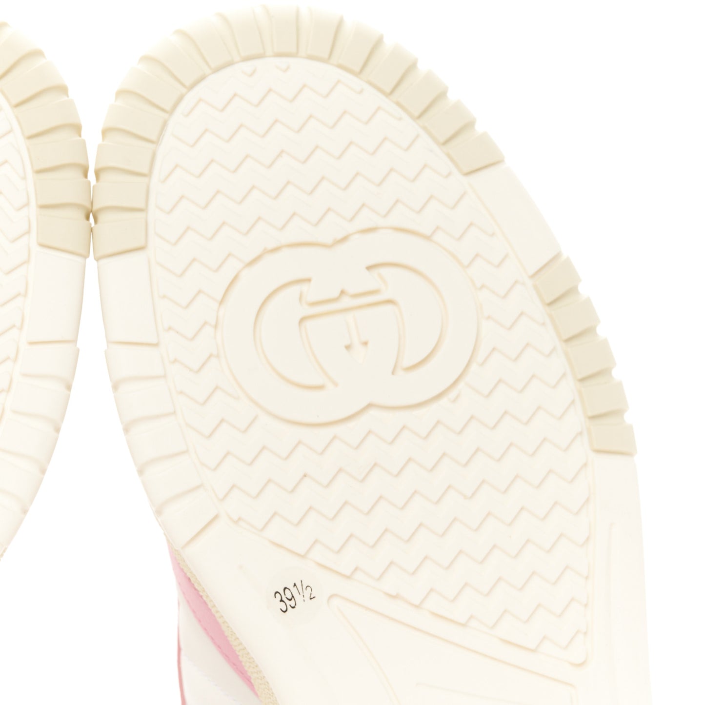 Calfskin Womens Re-Web Sneakers 39.5 White Pink