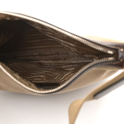 Prada Jacquard Logo Small Flat Messenger Bag Corda Bruciato 5 of 8