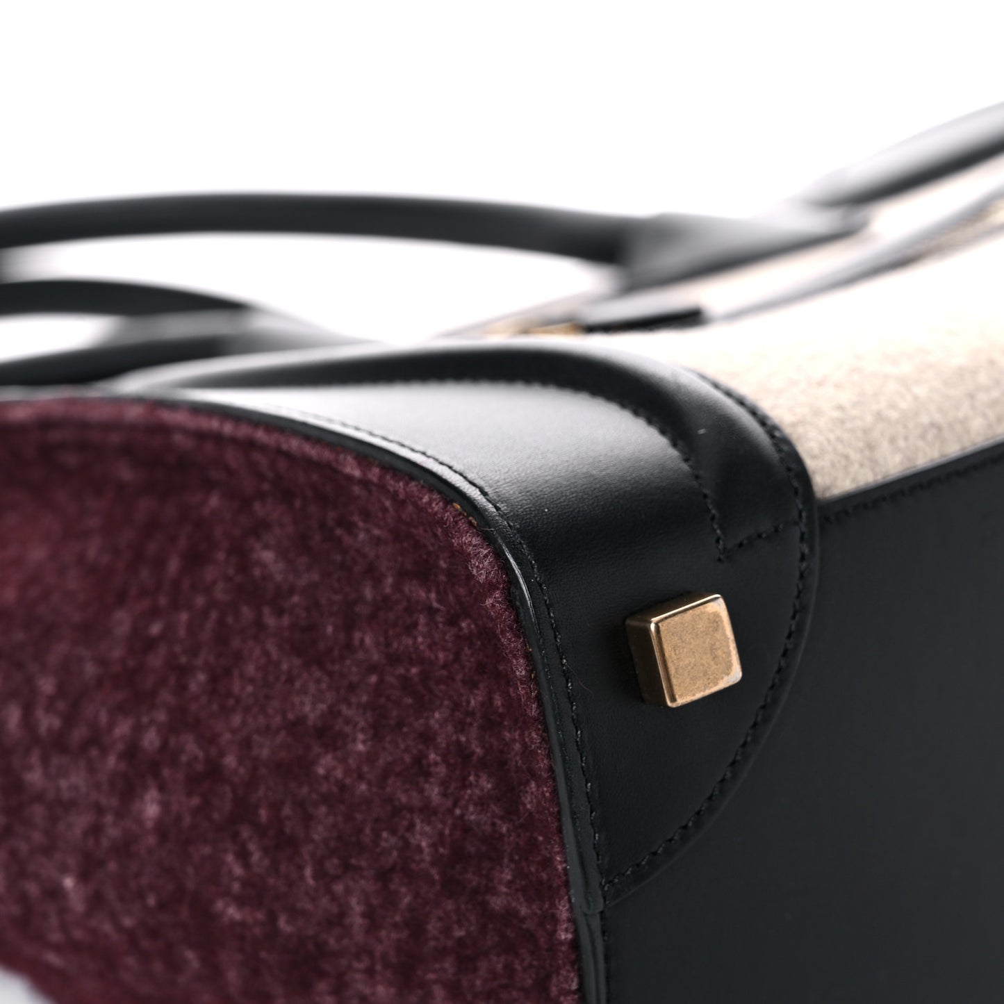Felt Smooth Calfskin Micro Tri-Color Micro Luggage Beige