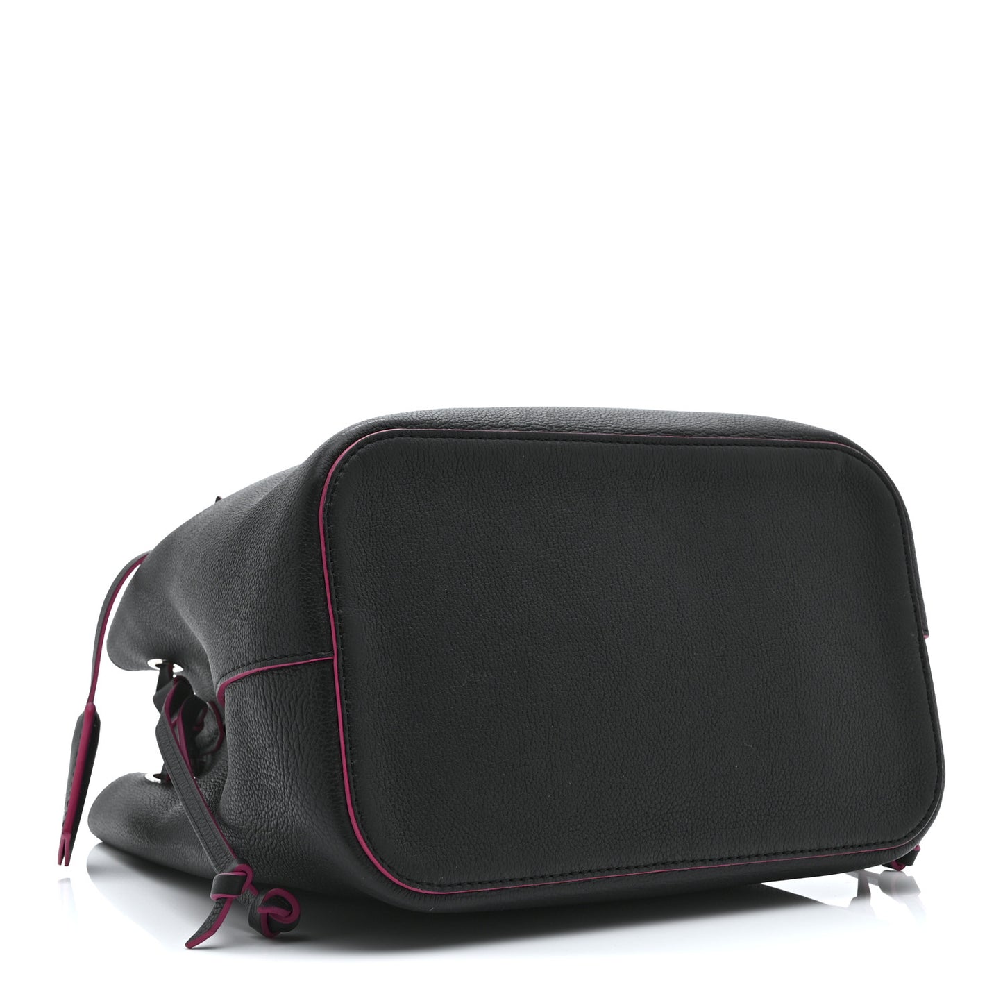 Calfskin Lockme Bucket Black