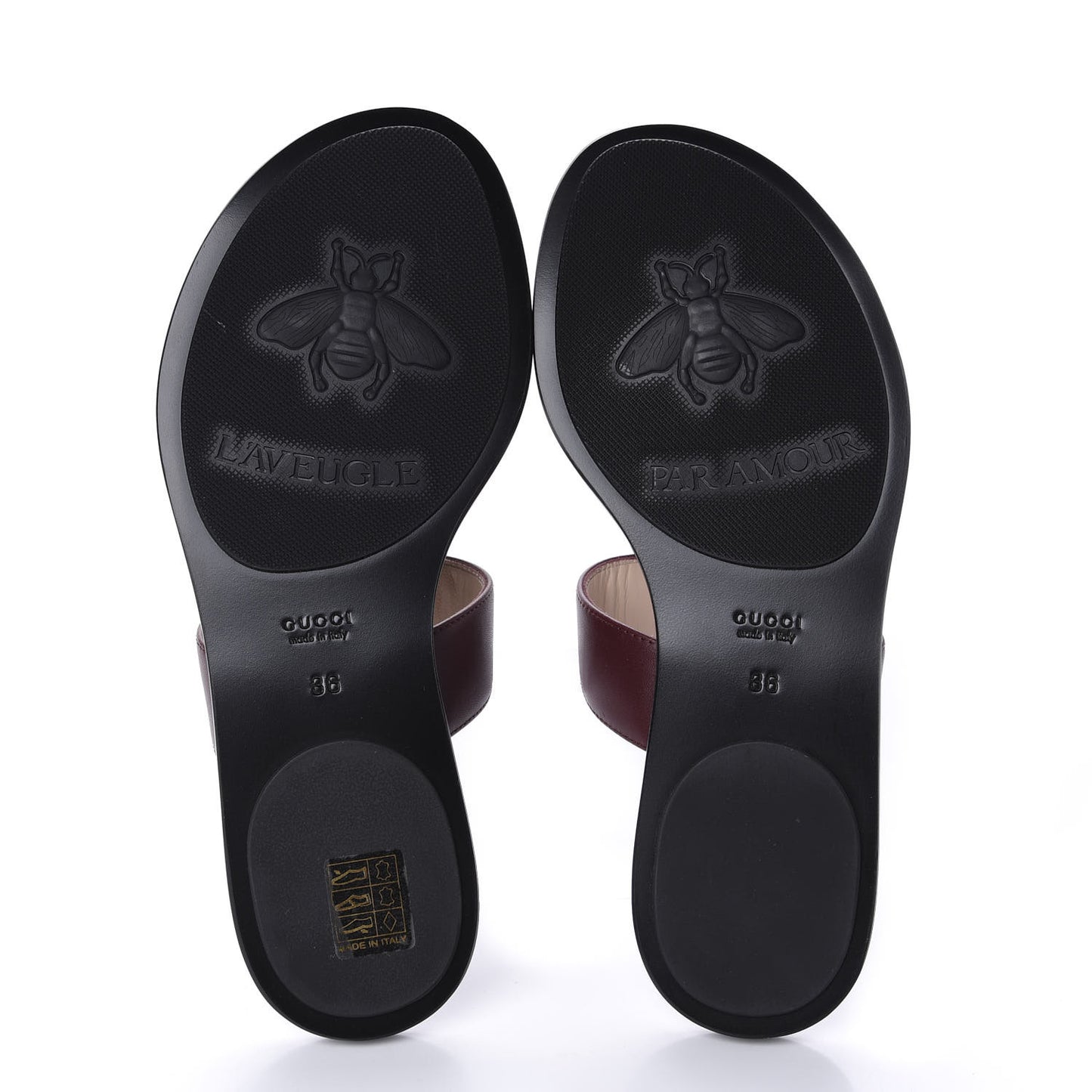 Calfskin GG Marmont Thong Sandals 36 Vintage Bordeaux