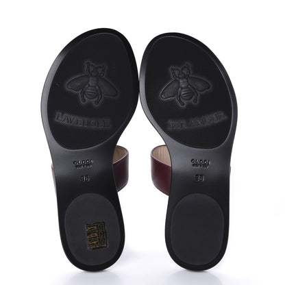 Gucci Calfskin GG Marmont Thong Sandals 36 Vintage Bordeaux 5 of 9