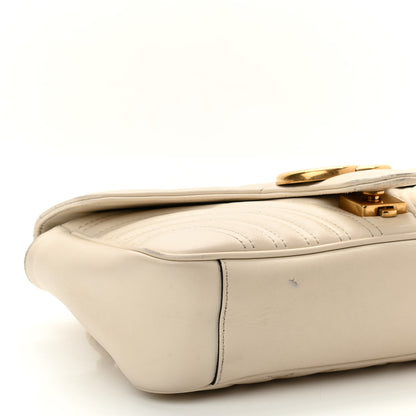 Gucci Calfskin Matelasse Small GG Marmont Shoulder Bag White 9 of 16