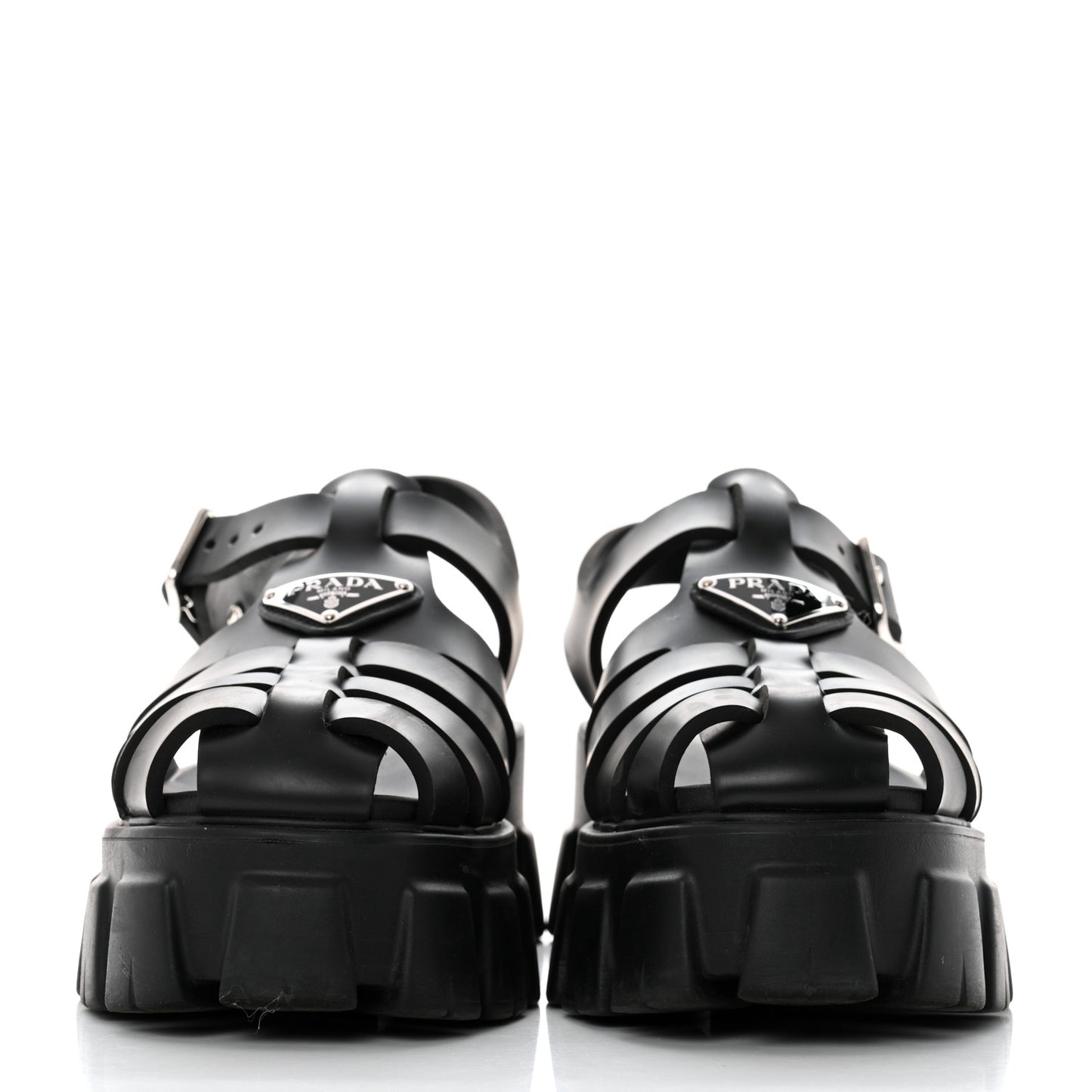 Foam Rubber Triangle Logo Monolith 55mm Cage Sandals 39 Black