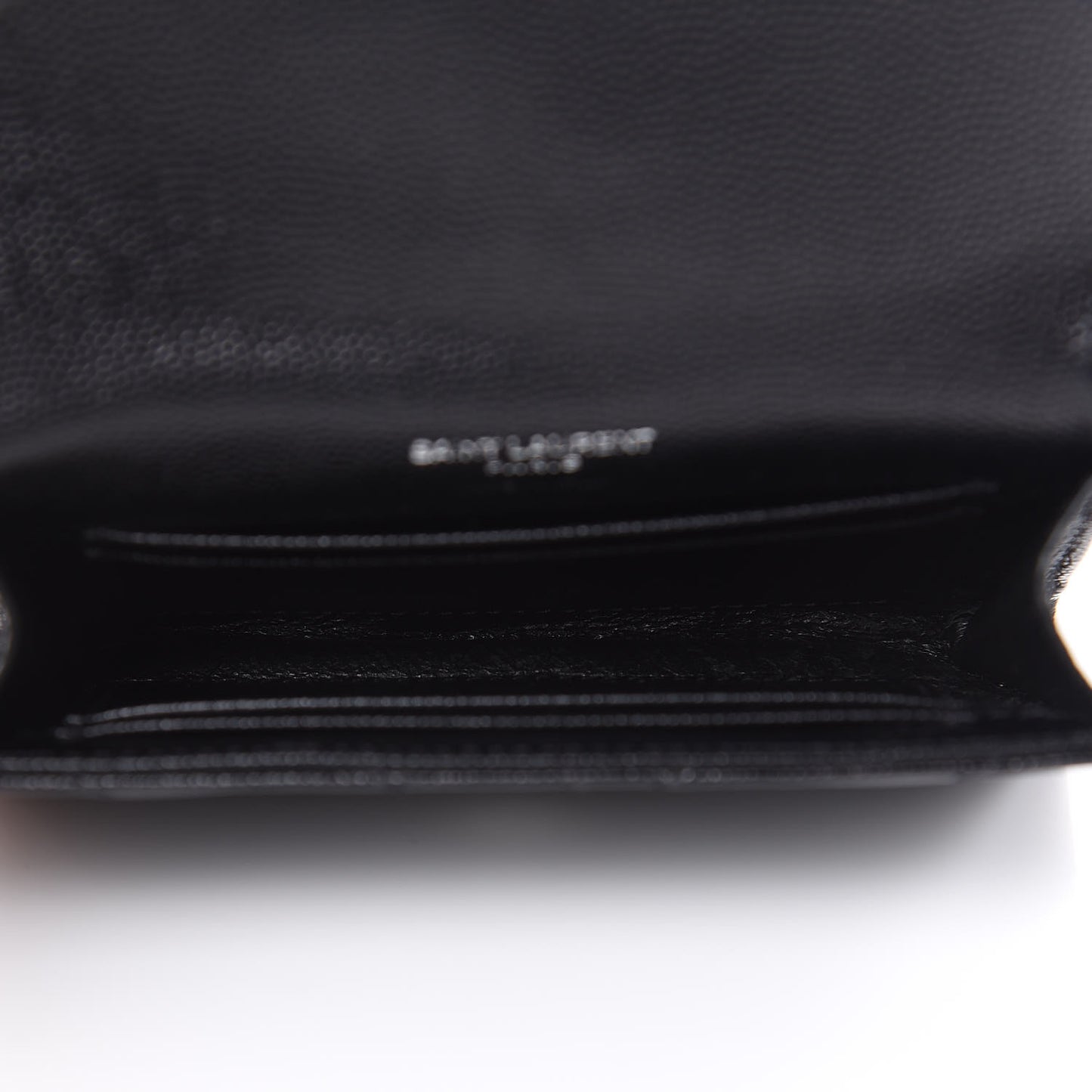 Grain De Poudre Matelasse Chevron Small Monogram Envelope Wallet Black