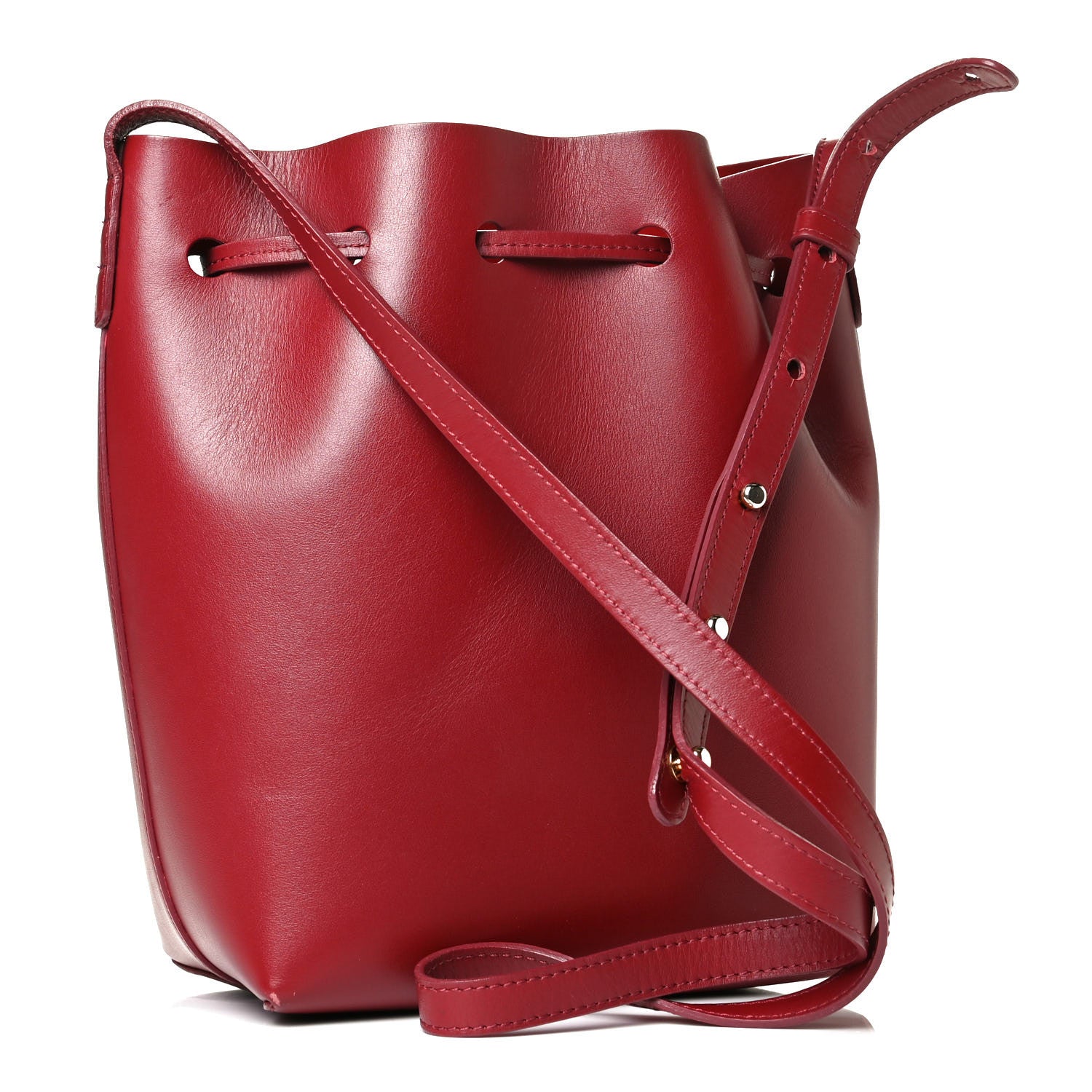 Mansur Gavriel Calfskin Mini Bucket Bag Burgundy 2 of 7