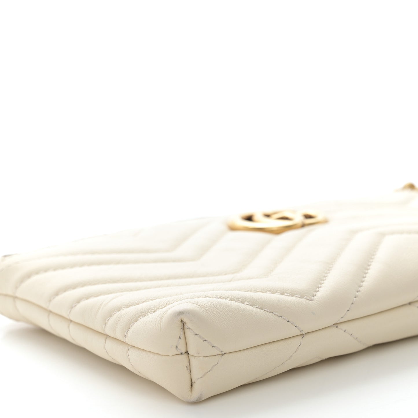 Calfskin Matelasse Mini GG Marmont Chain Bag White