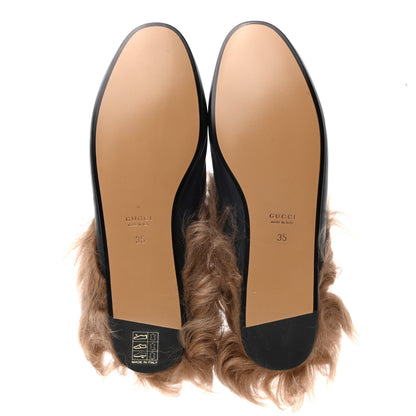 Gucci Calfskin Fur Womens Princetown Slippers 35 Blue Agata 6 of 6