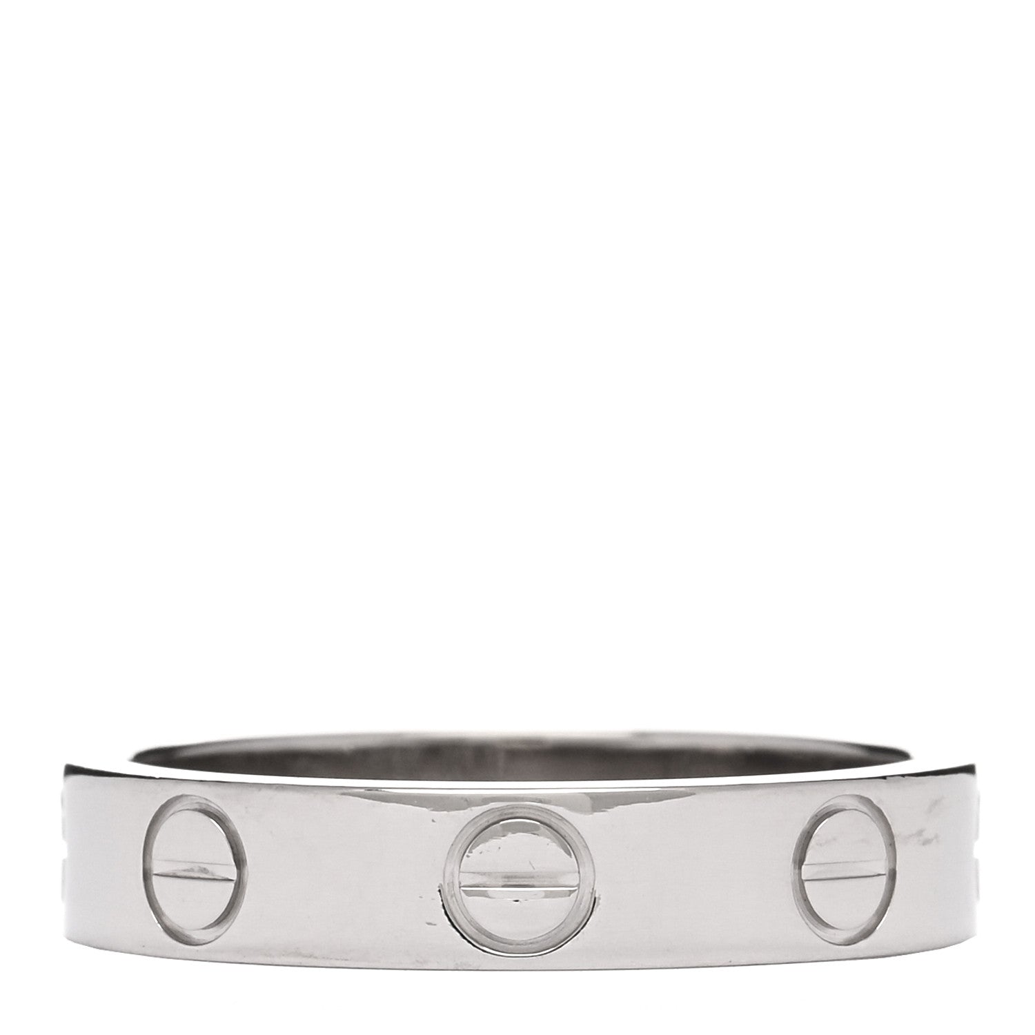 Cartier 18K White Gold 3.5mm LOVE Wedding Band Ring 48 4.5 3 of 4