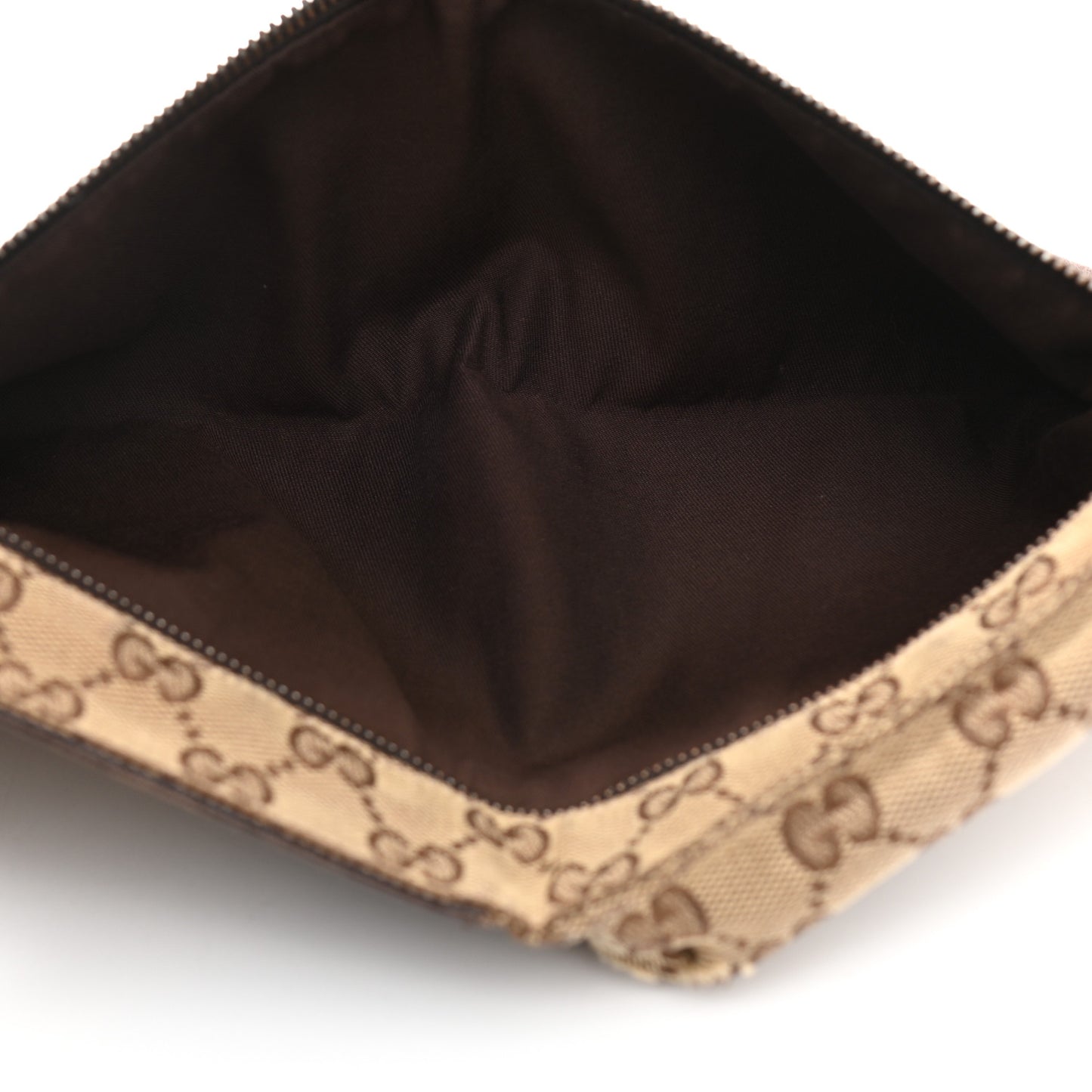 GG Monogram Double Pocket Belt Bag Dark Brown