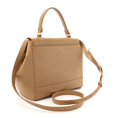 Salvatore Ferragamo Hammered Calfskin Carrie O Shoulder Bag Camel 3 of 11