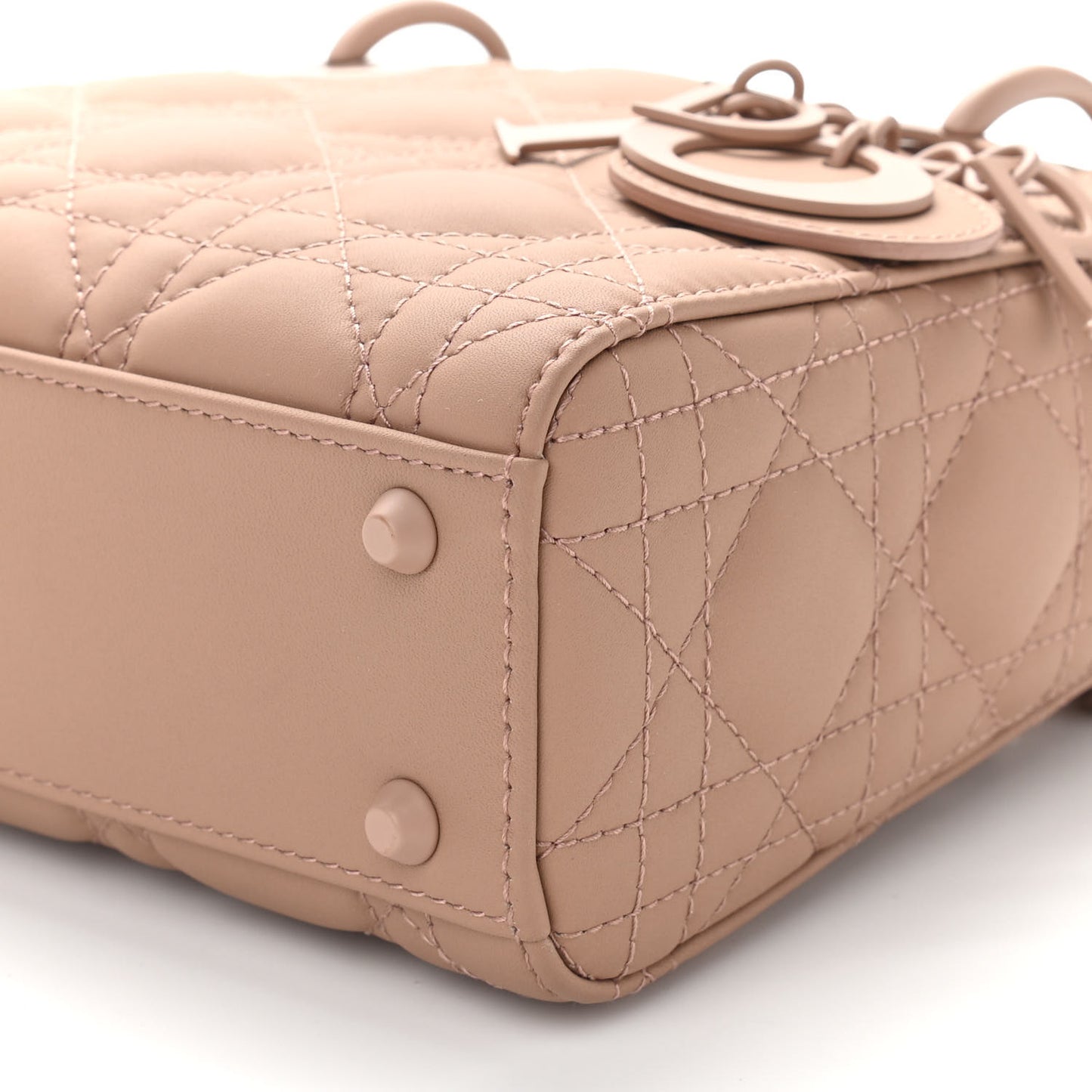 Ultra Matte Calfskin Cannage Mini Lady Dior Light Beige
