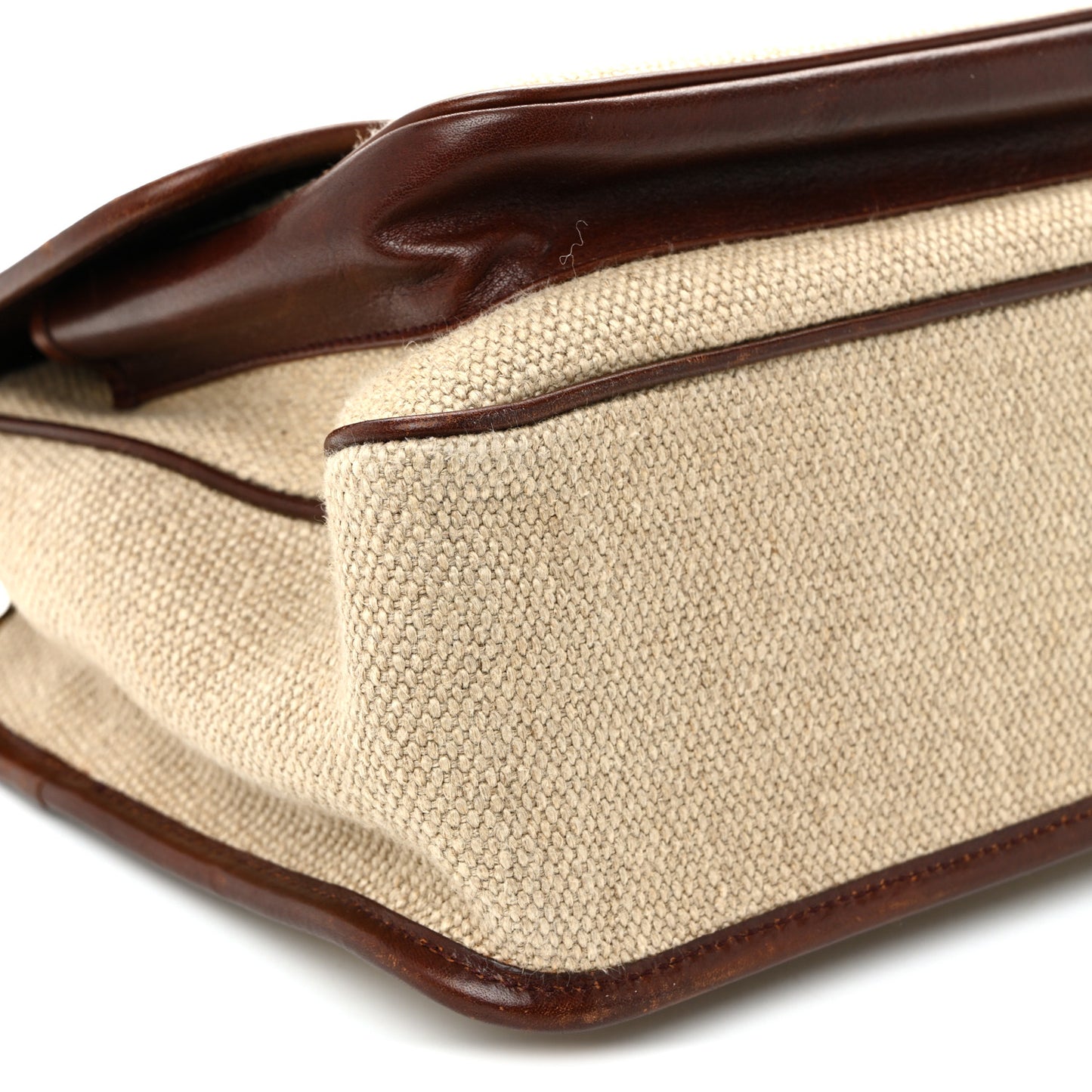 Cotton Canvas Vintage Calfskin Monogram Medium Niki Chain Satchel Natural Chocolate
