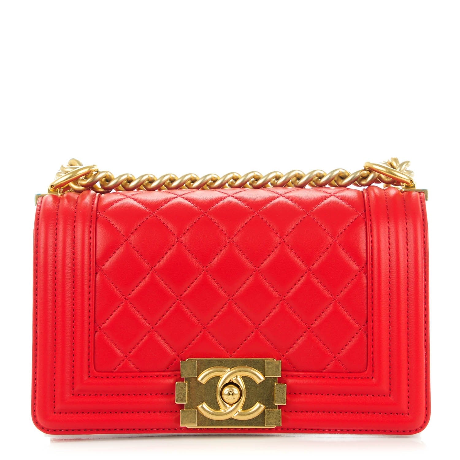 Chanel Lambskin Quilted Small Boy Flap Red 1 of 7