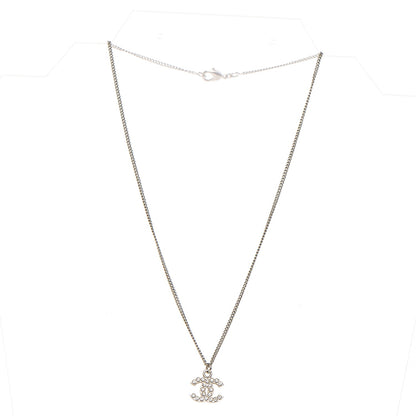 Chanel Crystal Timeless CC Necklace Silver 3 of 4