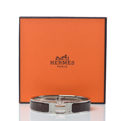Hermes Enamel Narrow Clic Clac H Bracelet PM Chocolate 5 of 5