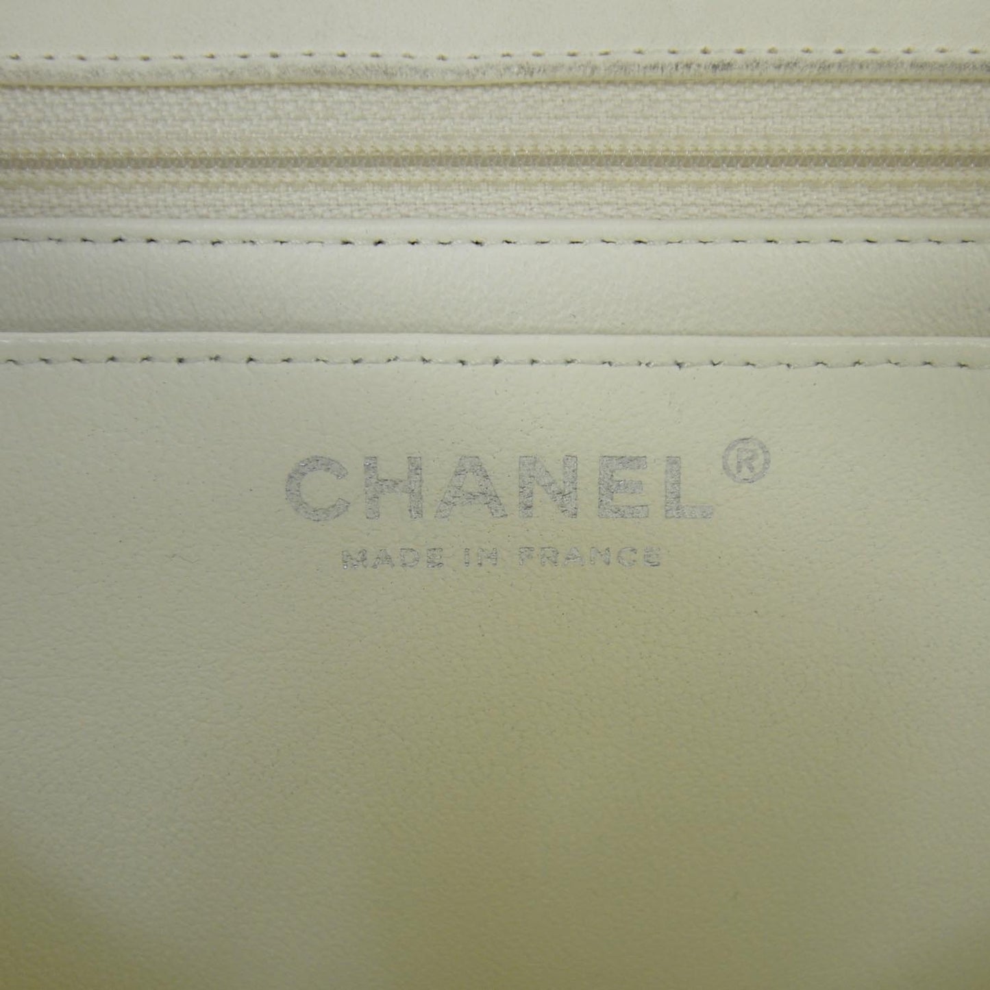 Lambskin Quilted Jumbo Flap White