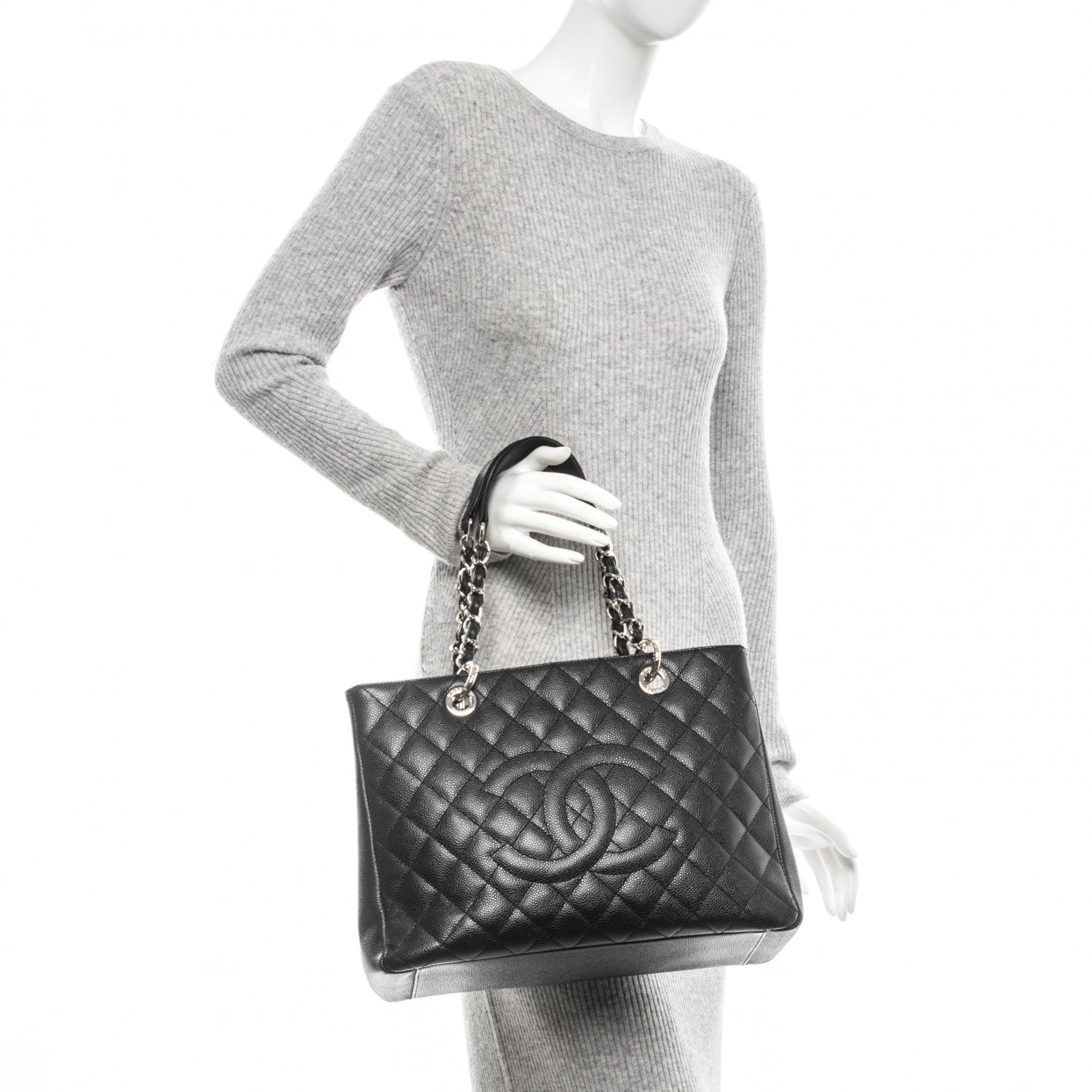 Chanel Caviar Quilted Grand Shopping Tote GST Black 2 of 7