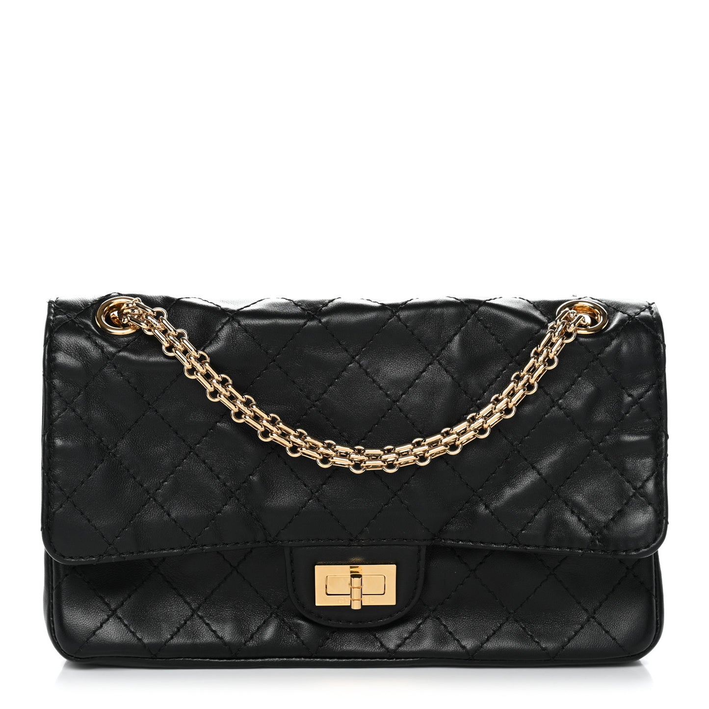 Lambskin Quilted Crush 2.55 Reissue 225 Flap Black