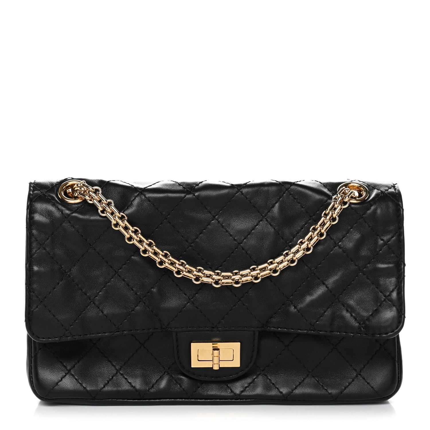 Chanel Lambskin Quilted Crush 2.55 Reissue 225 Flap Black 1 of 14