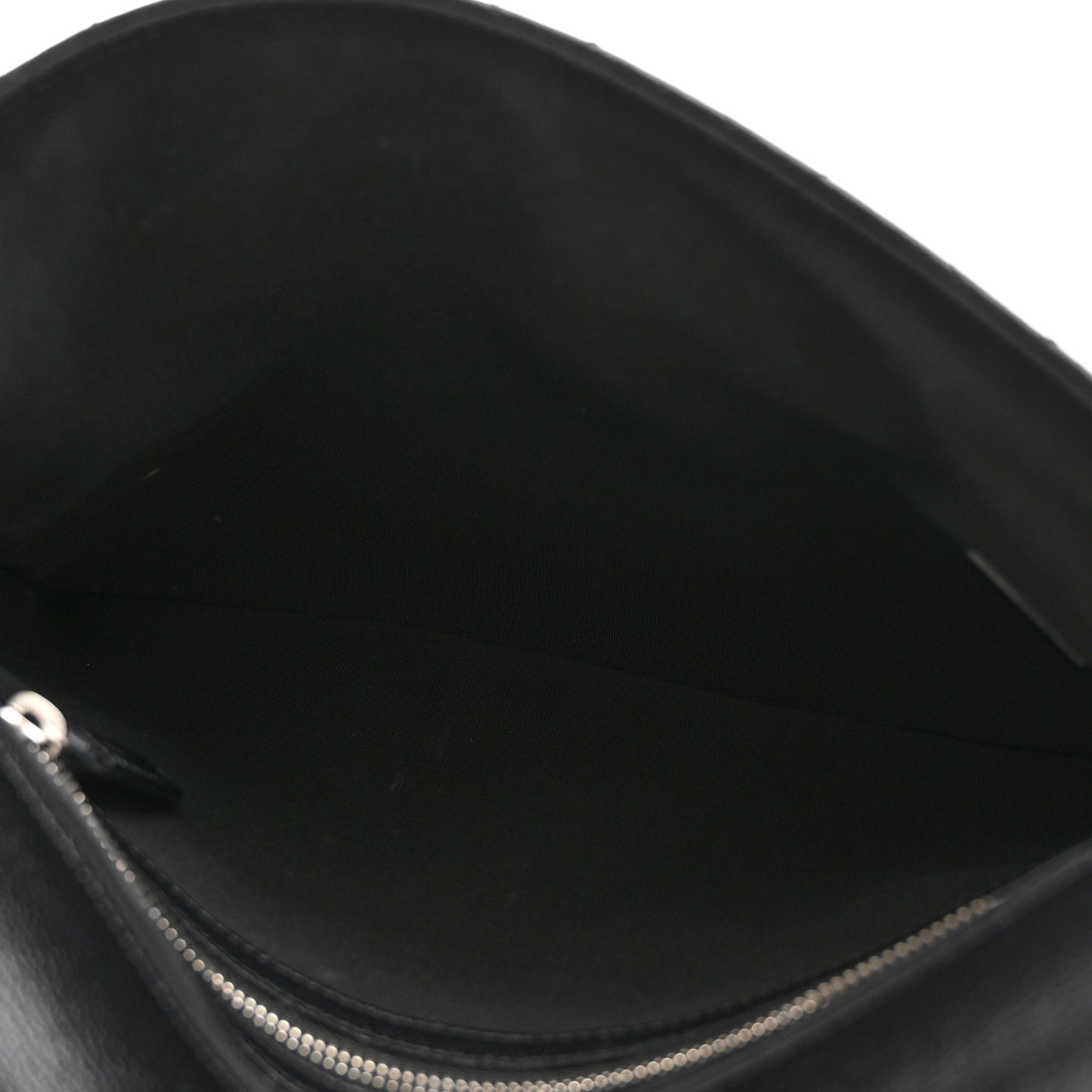 Grained Calfskin Quilted CC Box Pouch Black