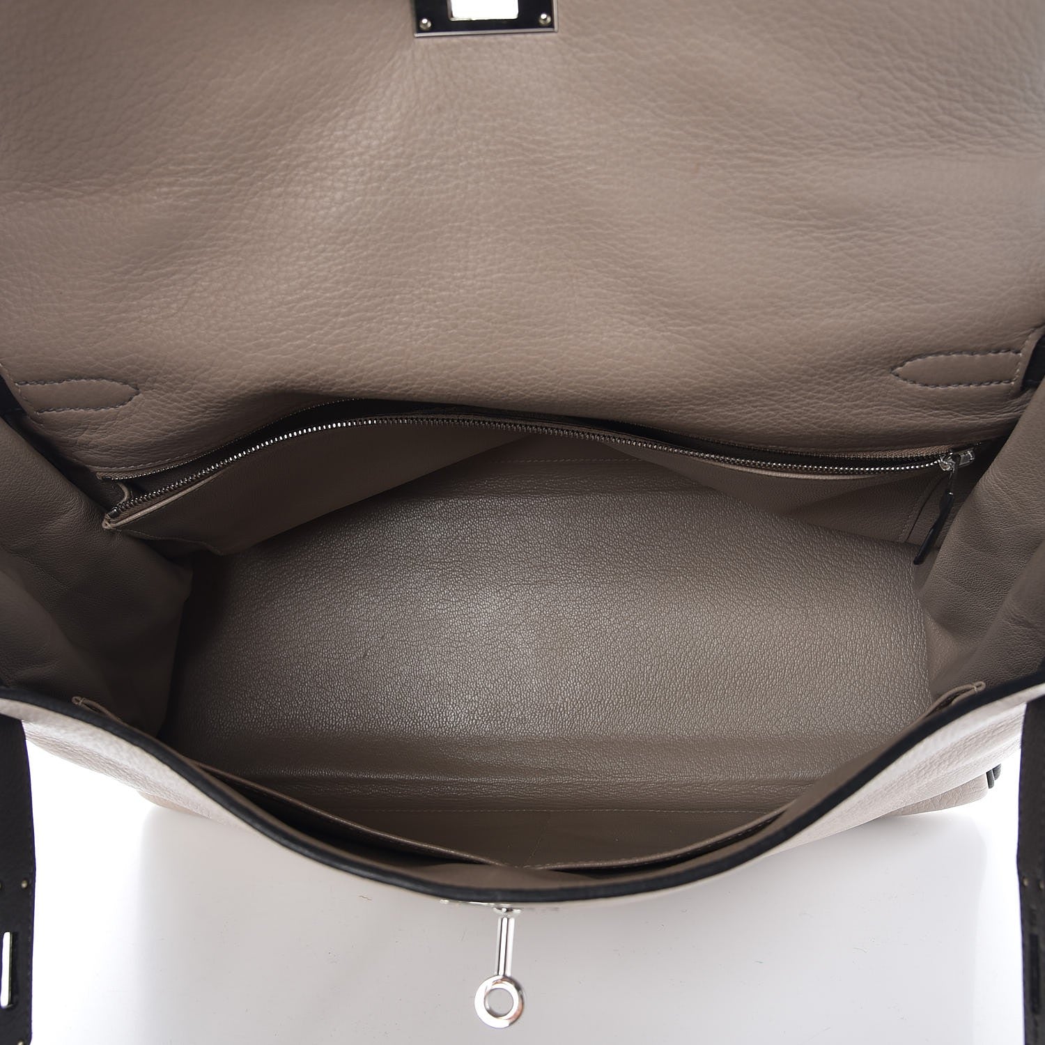 Hermes Taurillon Clemence Tri-color Kelly Retourne 35 Graphite Gris Tourterelle Gris Clair 8 of 36