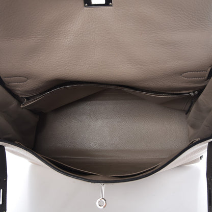 Hermes Taurillon Clemence Tri-color Kelly Retourne 35 Graphite Gris Tourterelle Gris Clair 8 of 36