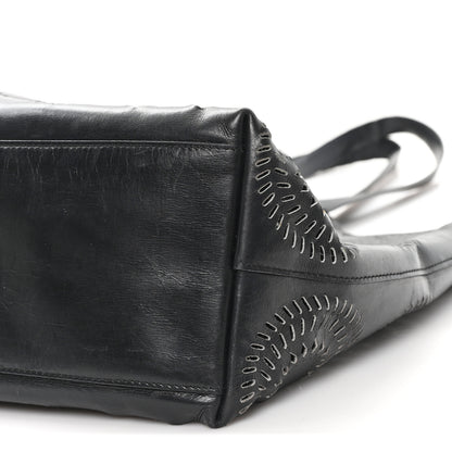 Prada City Calf Laser Cut Tote Black 10 of 12