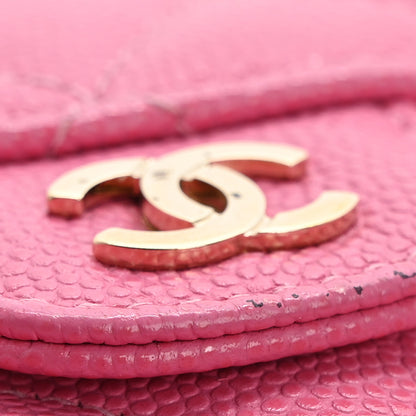 Chanel Caviar Quilted Compact Flap Wallet Pink 10 of 13