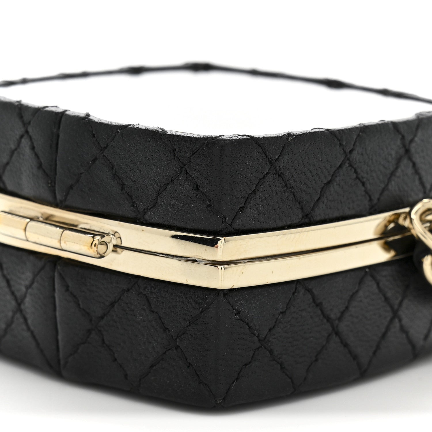 Chanel Lambskin Quilted Small Beauty Box Clutch With Chain Black 10 of 10