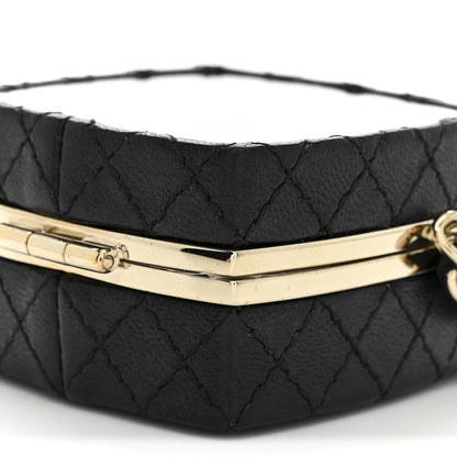 Chanel Lambskin Quilted Small Beauty Box Clutch With Chain Black 10 of 10