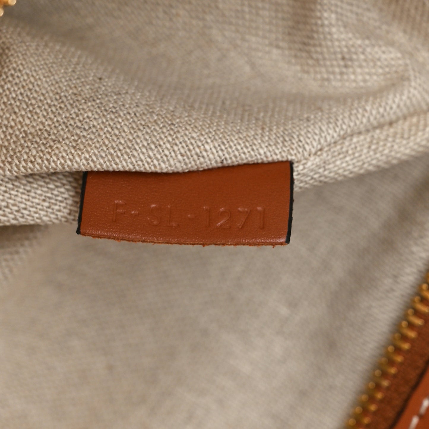 Textile Calfskin Horizontal Cabas Beige Tan