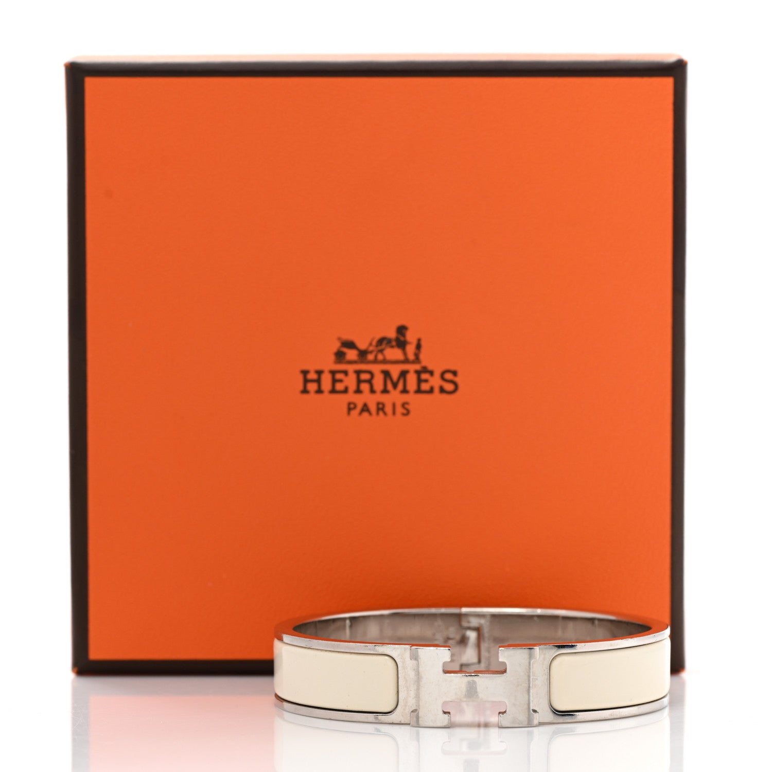 Hermes Enamel Narrow Clic Clac H Bracelet PM White 9 of 9