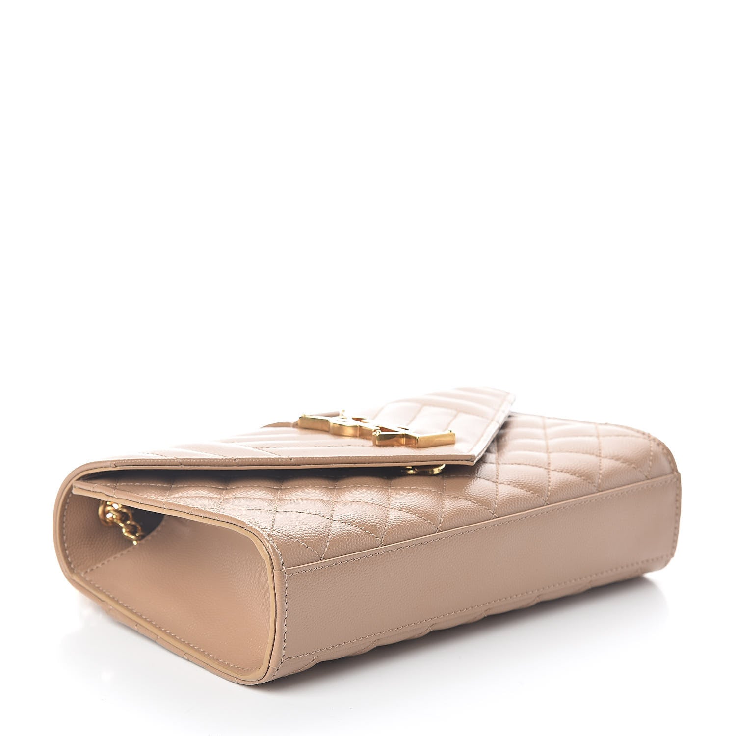 Saint Laurent Grain De Poudre Textured Mixed Matelasse Triquilt Small Monogram Satchel Cork 4 of 9