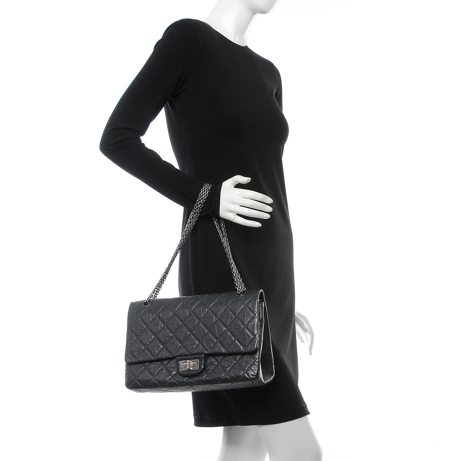 Chanel Aged Calfskin Quilted 2.55 Reissue 227 Flap Grey 2 of 8