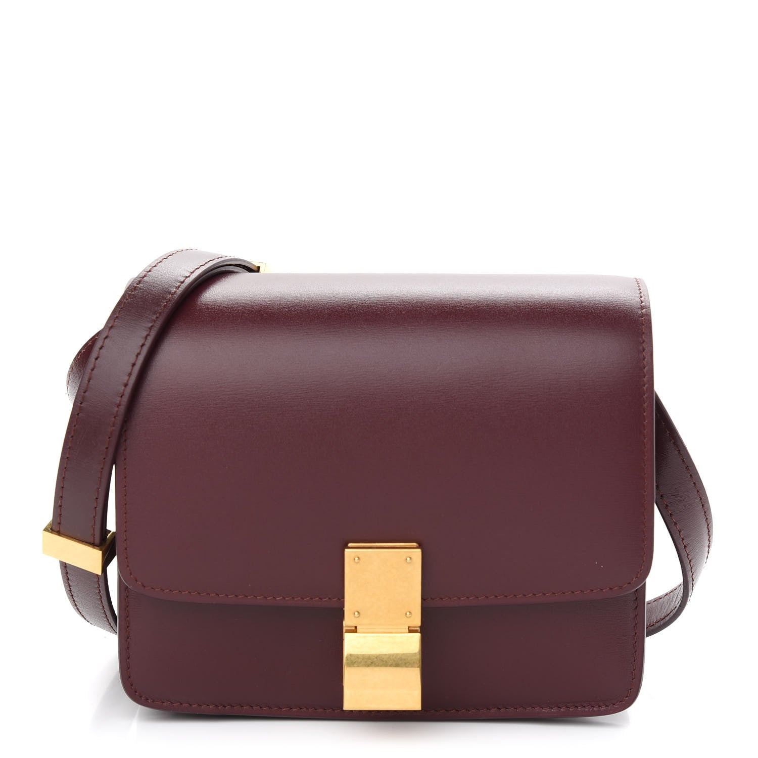 Celine Box Calfskin Small Classic Box Flap Bag Burgundy 1 of 9