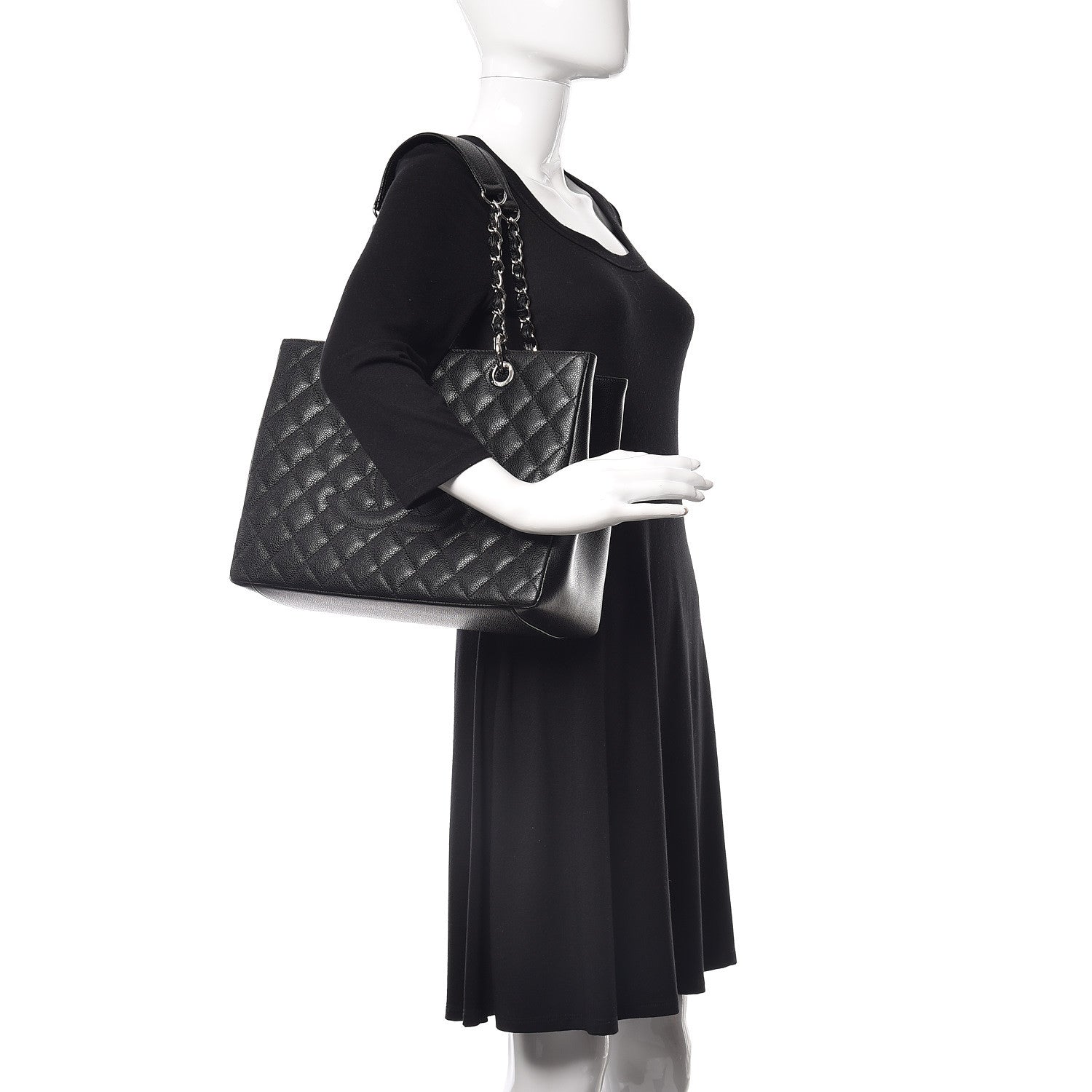Chanel Caviar Quilted Grand Shopping Tote GST Black 2 of 10